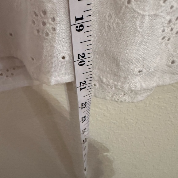 Time and Tru White Eyelet Blouse Flutter Sleeve Peplum Top Cottagecore - Picture 7 of 7